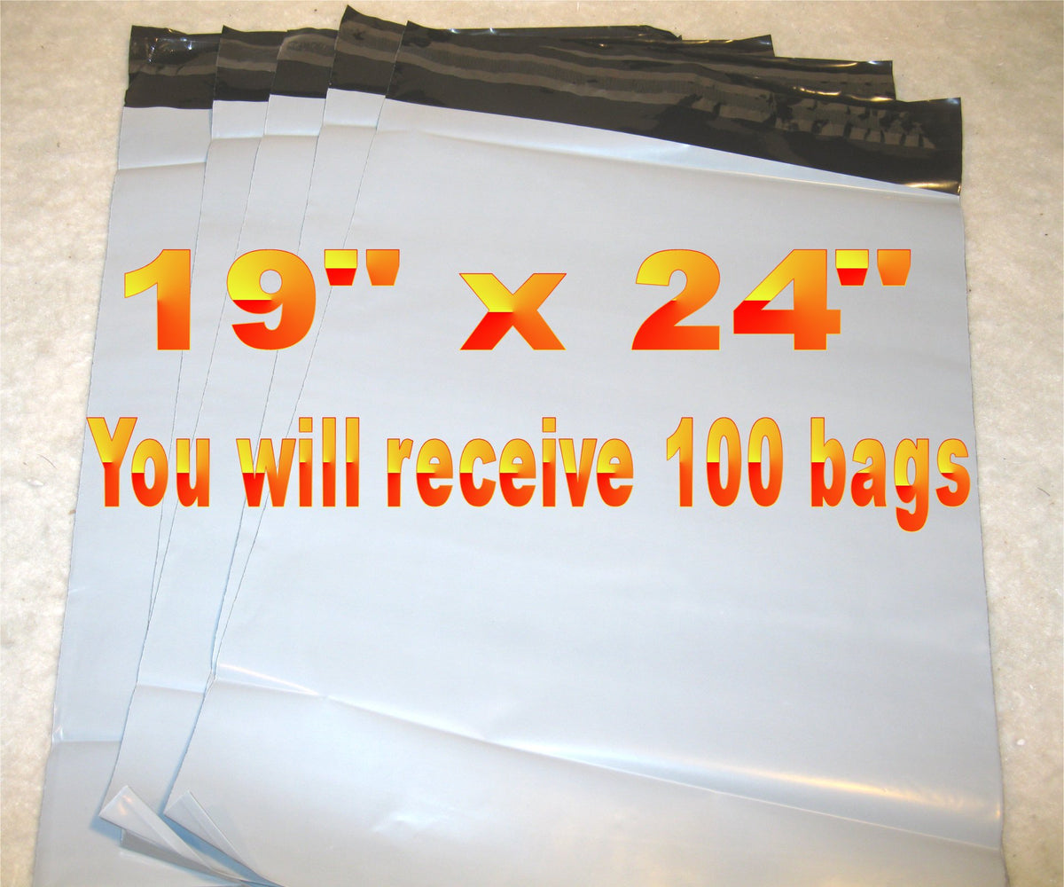 19x24 White Poly 2mil Plastic Self Seal Mailer Bag #7, Water Resistant - E&E Trading
