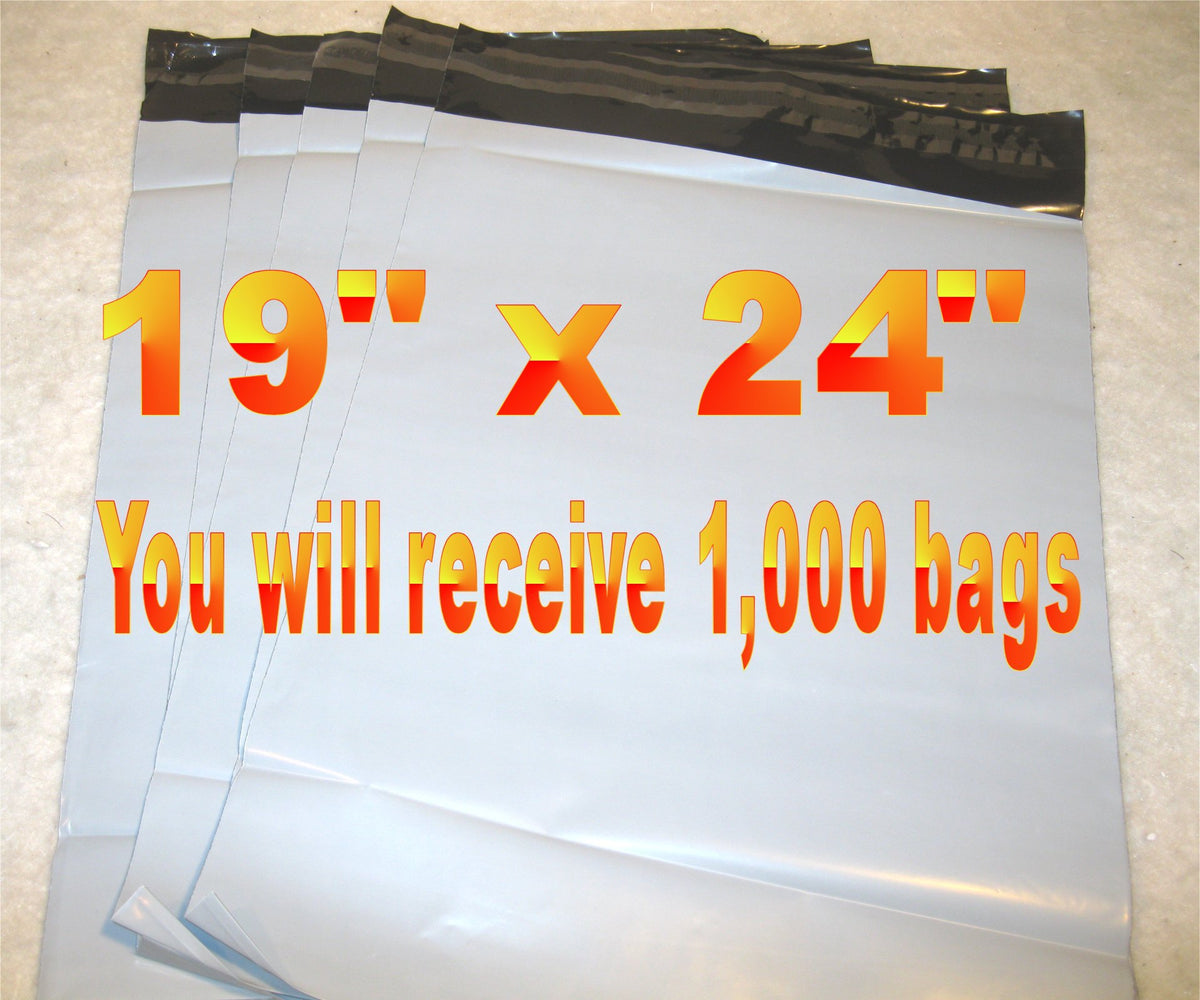 19x24 White Poly 2mil Plastic Self Seal Mailer Bag #7, Water Resistant - E&E Trading
