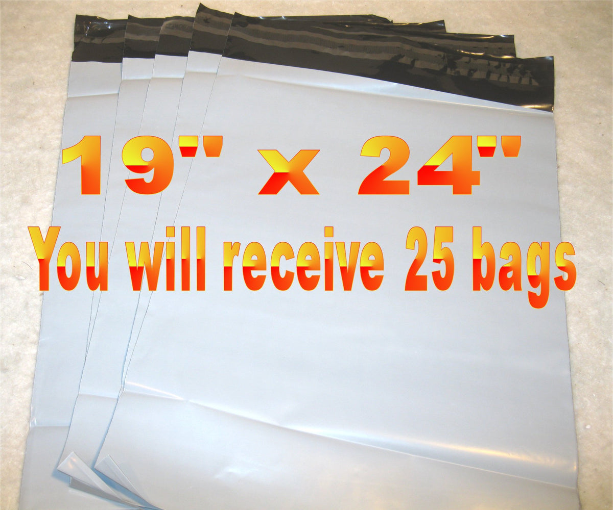 19x24 White Poly 2mil Plastic Self Seal Mailer Bag #7, Water Resistant - E&E Trading