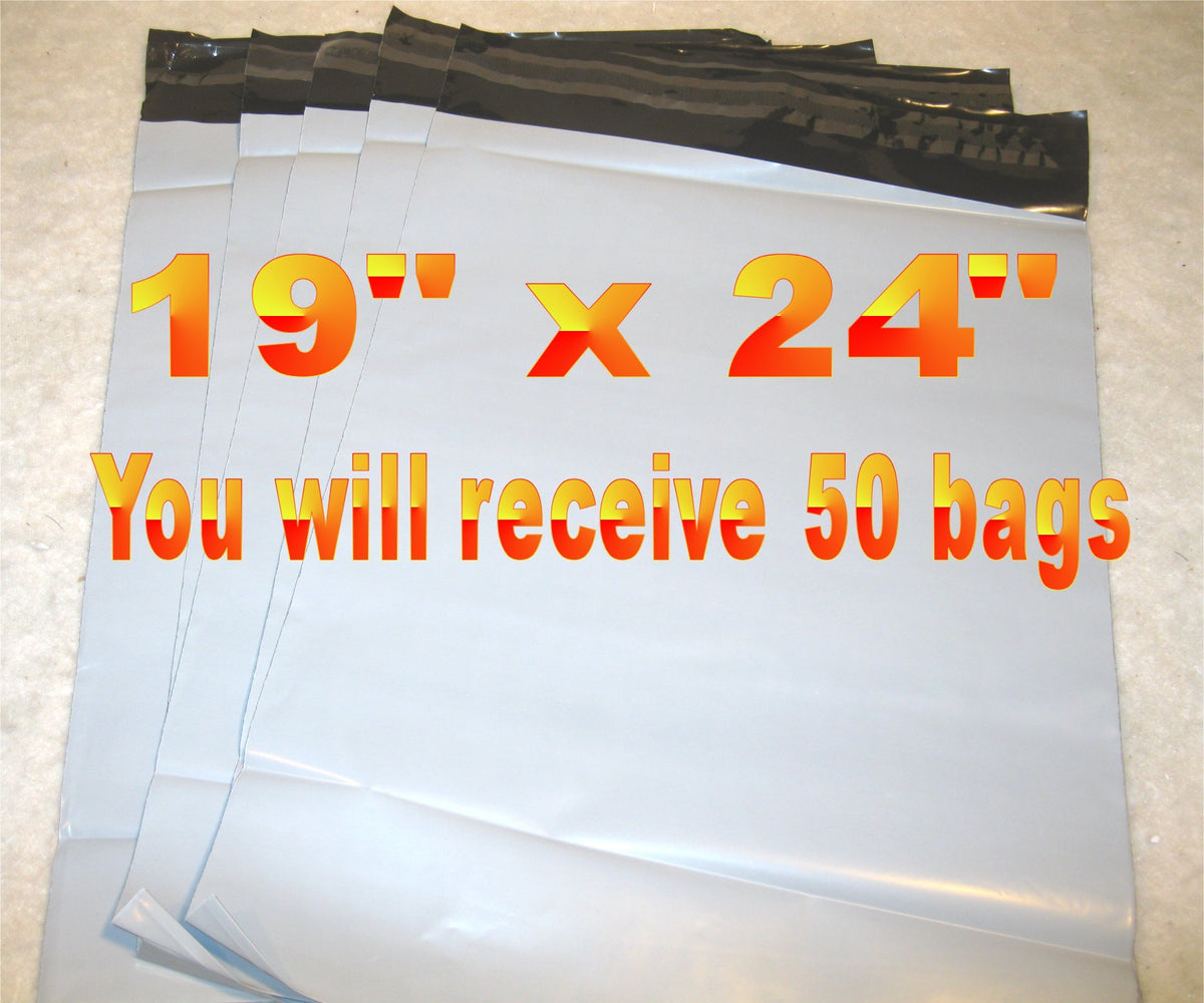 19x24 White Poly 2mil Plastic Self Seal Mailer Bag #7, Water Resistant - E&E Trading