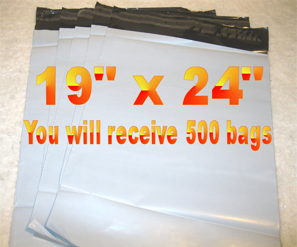 19x24 White Poly 2mil Plastic Self Seal Mailer Bag #7, Water Resistant - E&E Trading