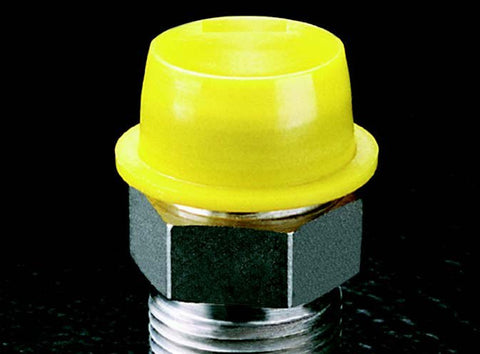 WF-5 Tapered Yellow Caps & Plugs with Wide, Thick Flanges - E&E Trading