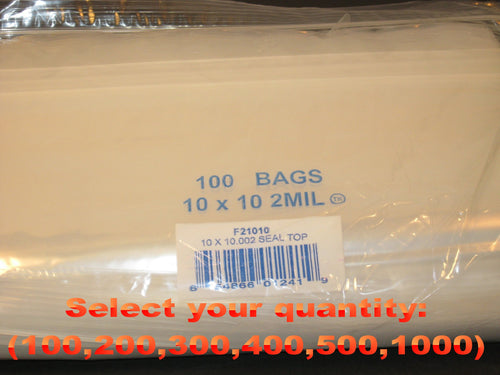 10"X10" 2 Mil Poly Clear Reclosable Ziploc Bags - E&E Trading