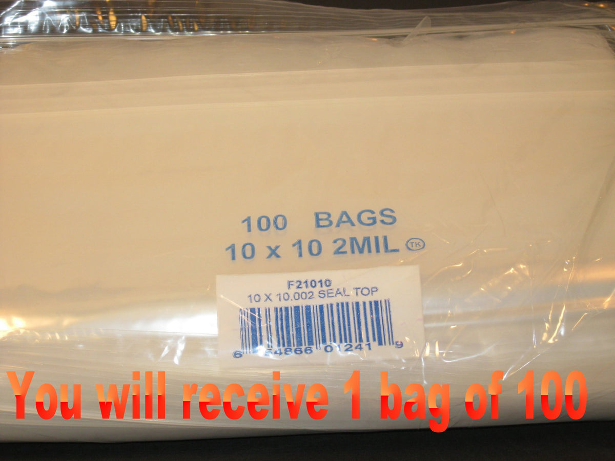10"X10" 2 Mil Poly Clear Reclosable Ziploc Bags - E&E Trading