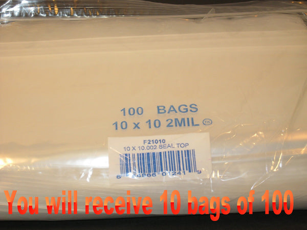 10"X10" 2 Mil Poly Clear Reclosable Ziploc Bags - E&E Trading