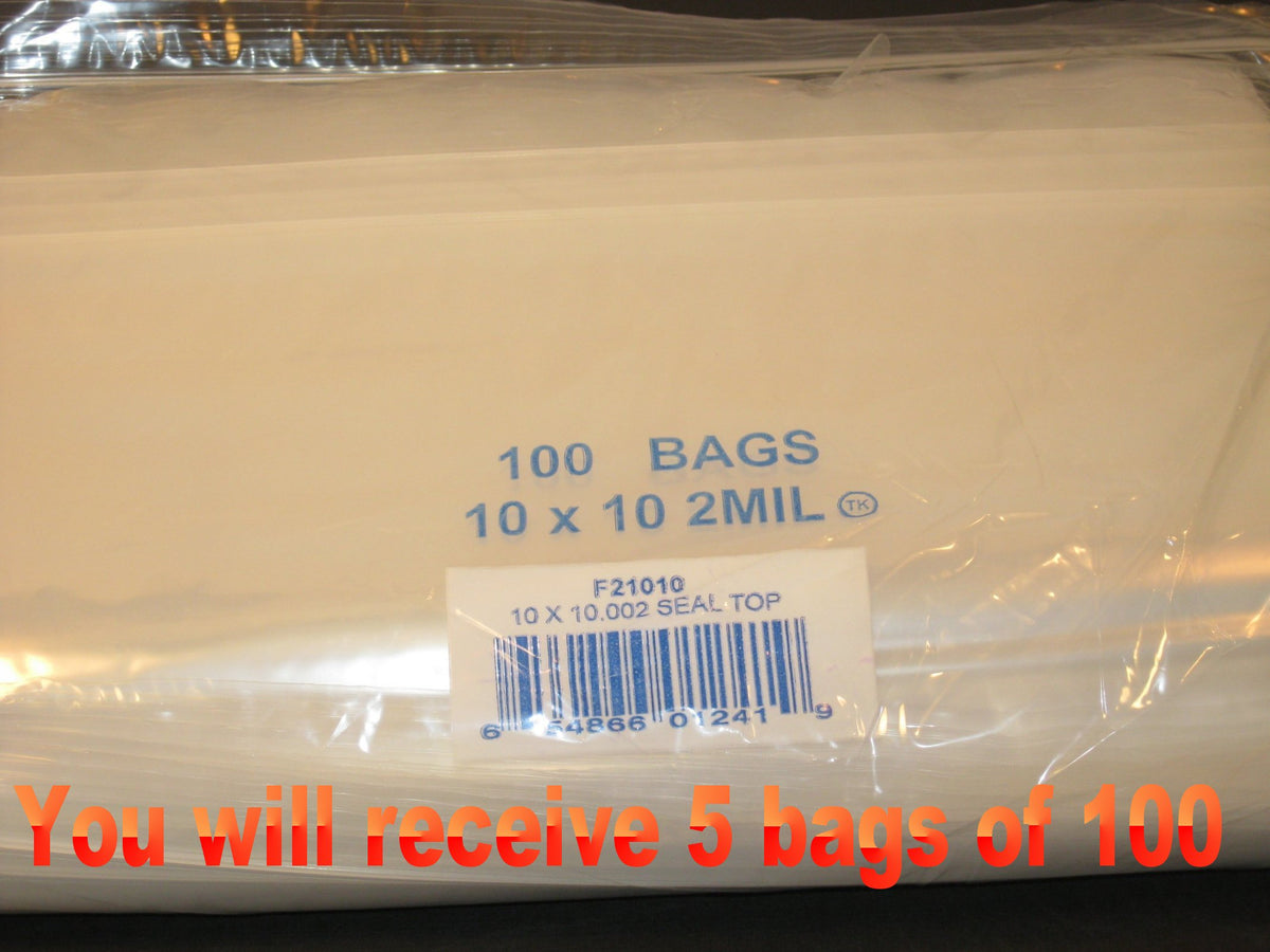 10"X10" 2 Mil Poly Clear Reclosable Ziploc Bags - E&E Trading