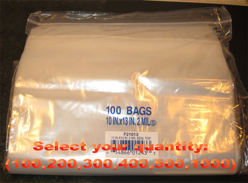 10"X13" 2 Mil Poly Clear Reclosable Ziploc Bags - E&E Trading