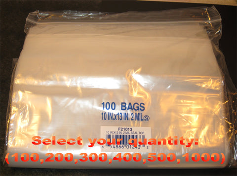 10"X13" 2 Mil Poly Clear Reclosable Ziploc Bags - E&E Trading