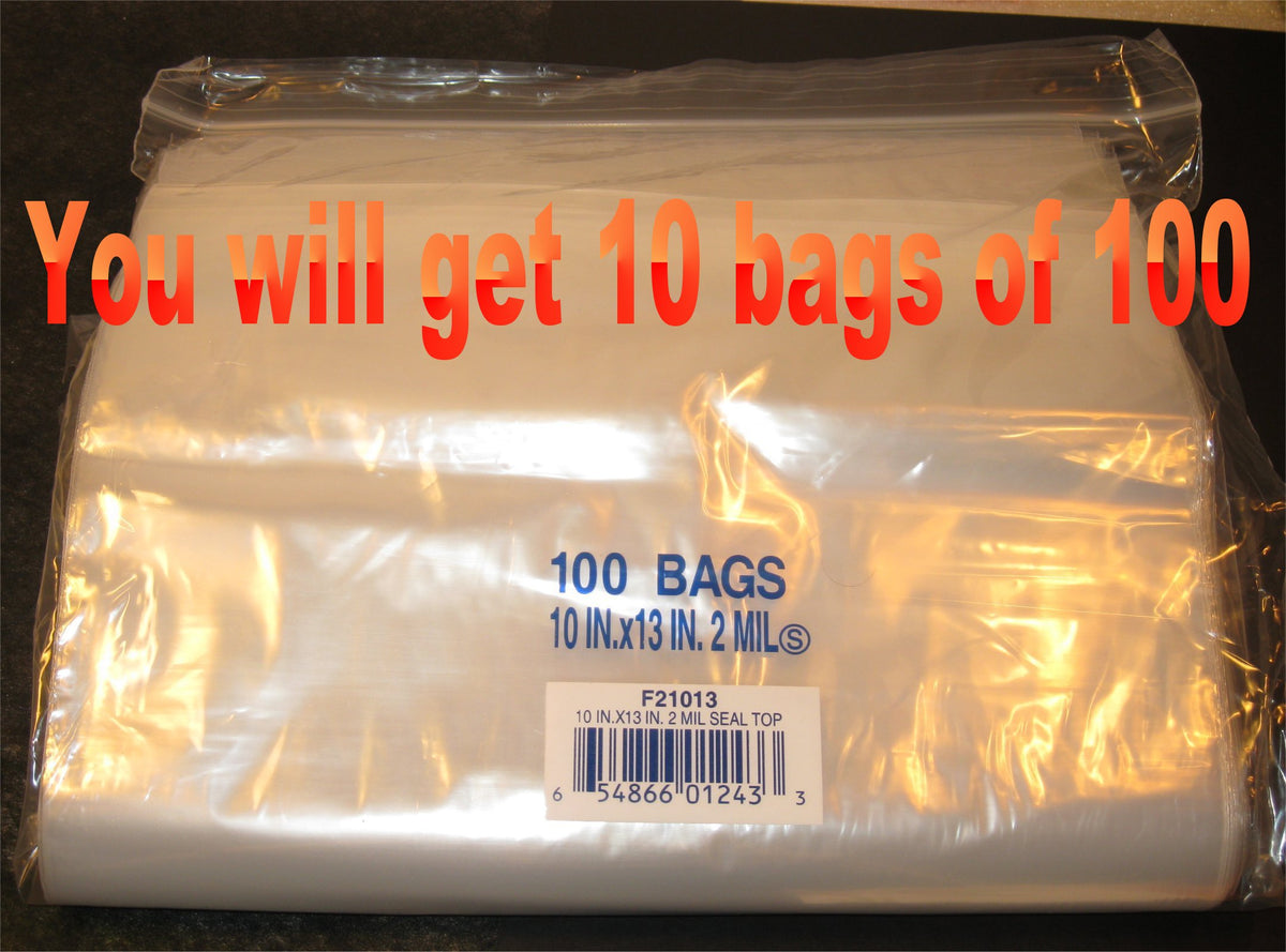 10"X13" 2 Mil Poly Clear Reclosable Ziploc Bags - E&E Trading