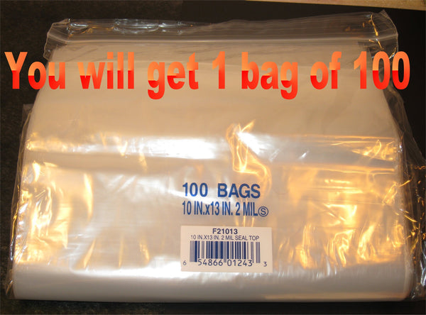 10"X13" 2 Mil Poly Clear Reclosable Ziploc Bags - E&E Trading