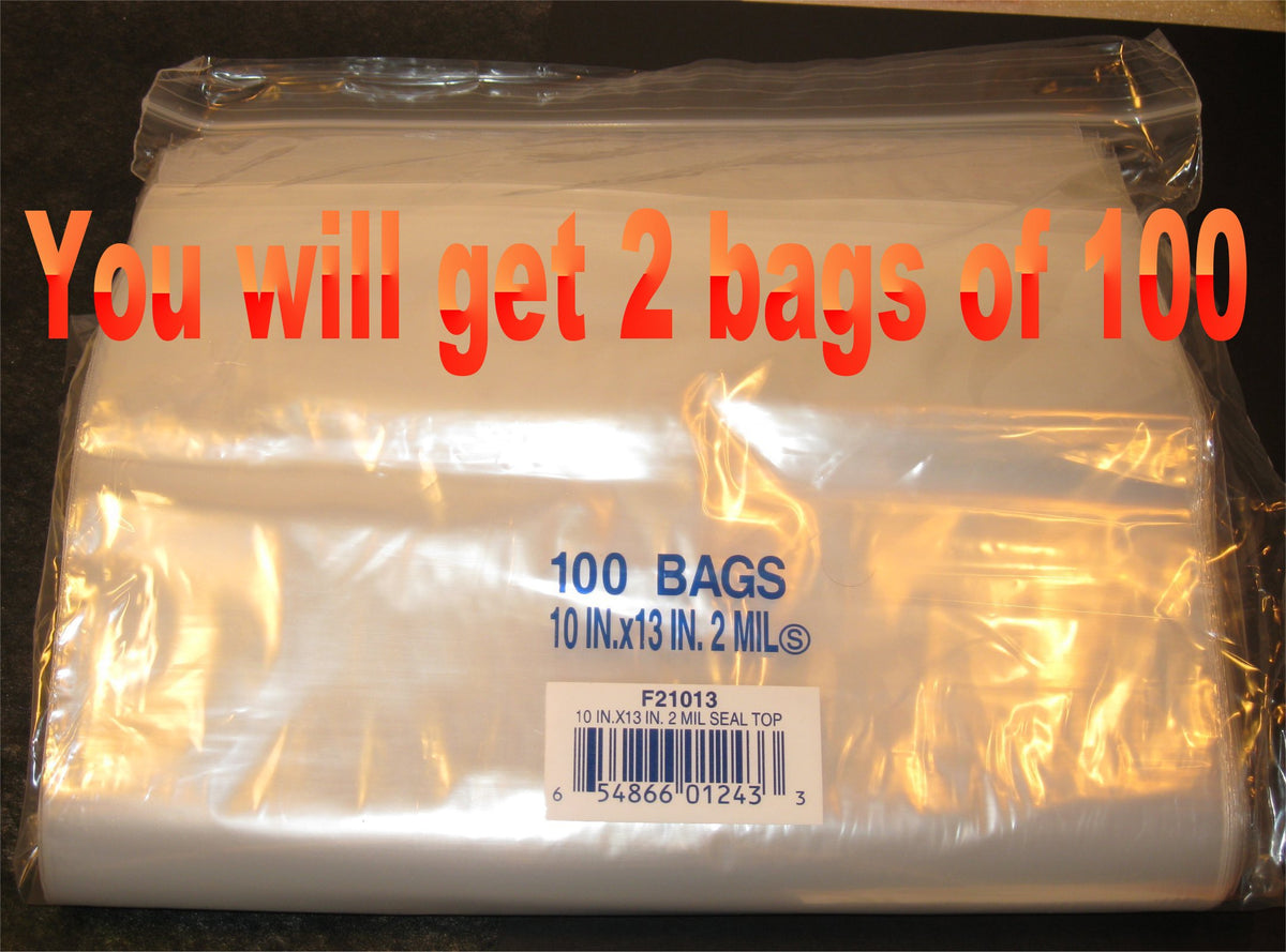 10"X13" 2 Mil Poly Clear Reclosable Ziploc Bags - E&E Trading