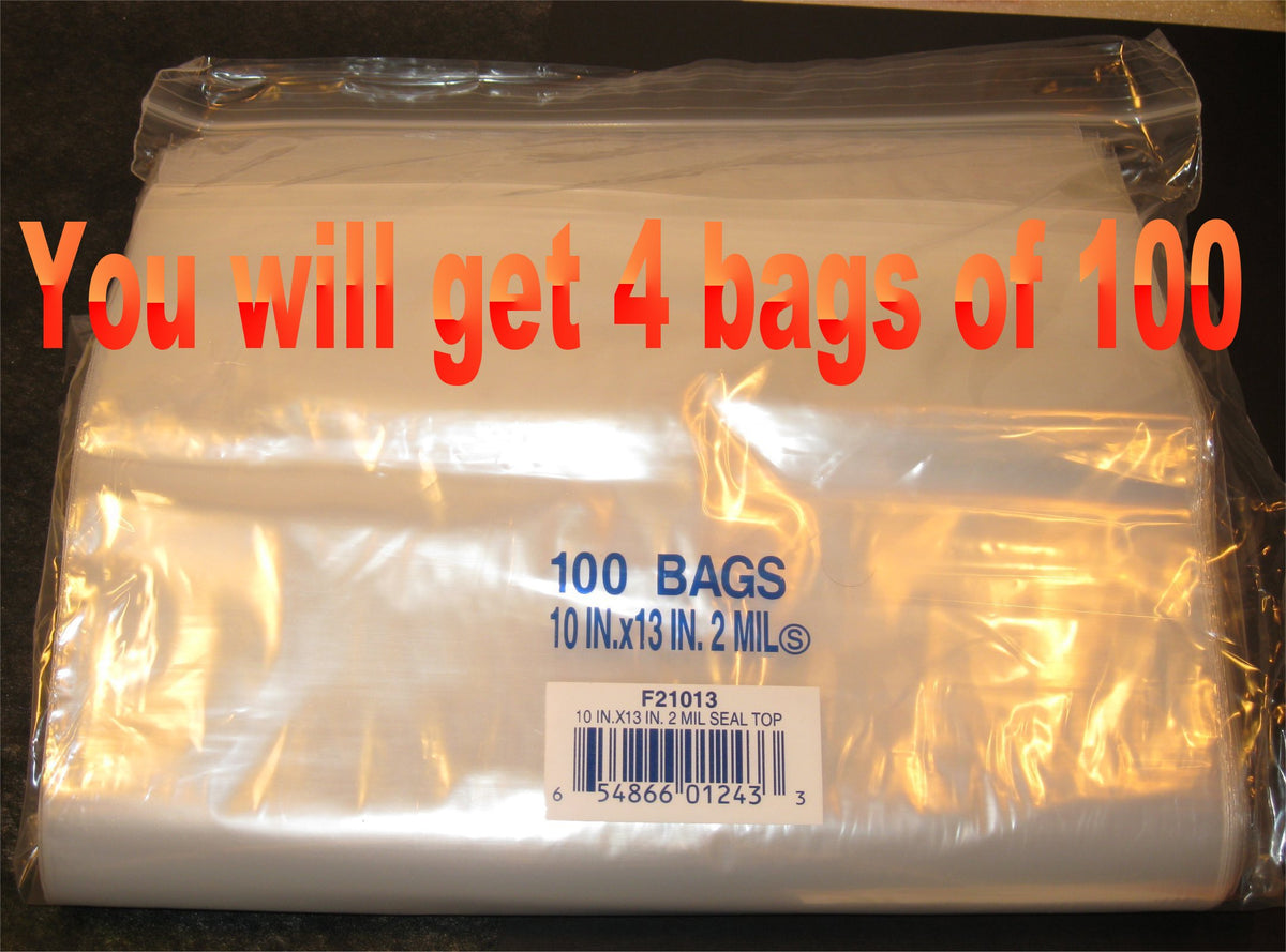 10"X13" 2 Mil Poly Clear Reclosable Ziploc Bags - E&E Trading