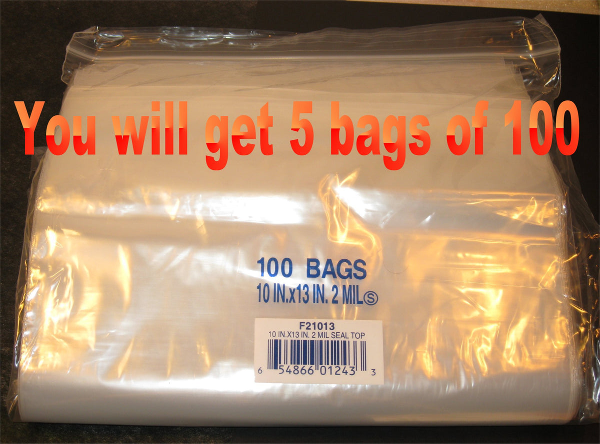 10"X13" 2 Mil Poly Clear Reclosable Ziploc Bags - E&E Trading