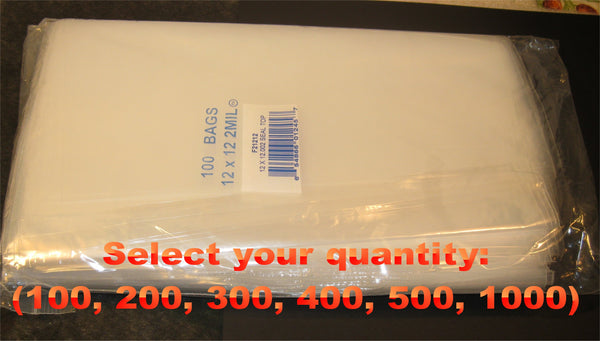 12"X12" 2 Mil Poly Clear Reclosable Ziploc Bags - E&E Trading