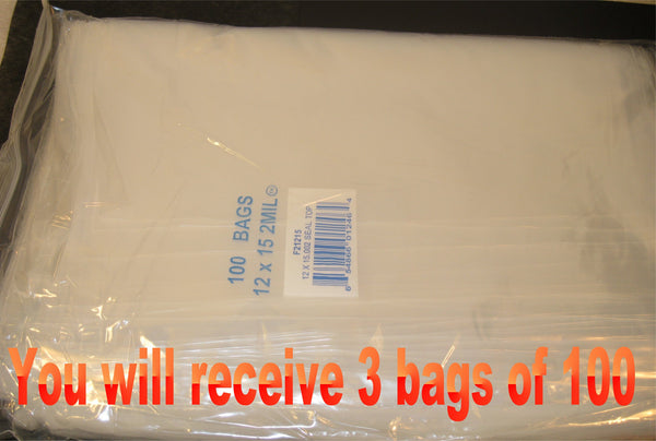 12"X15" 2 Mil Poly Clear Reclosable Ziploc Bags - E&E Trading