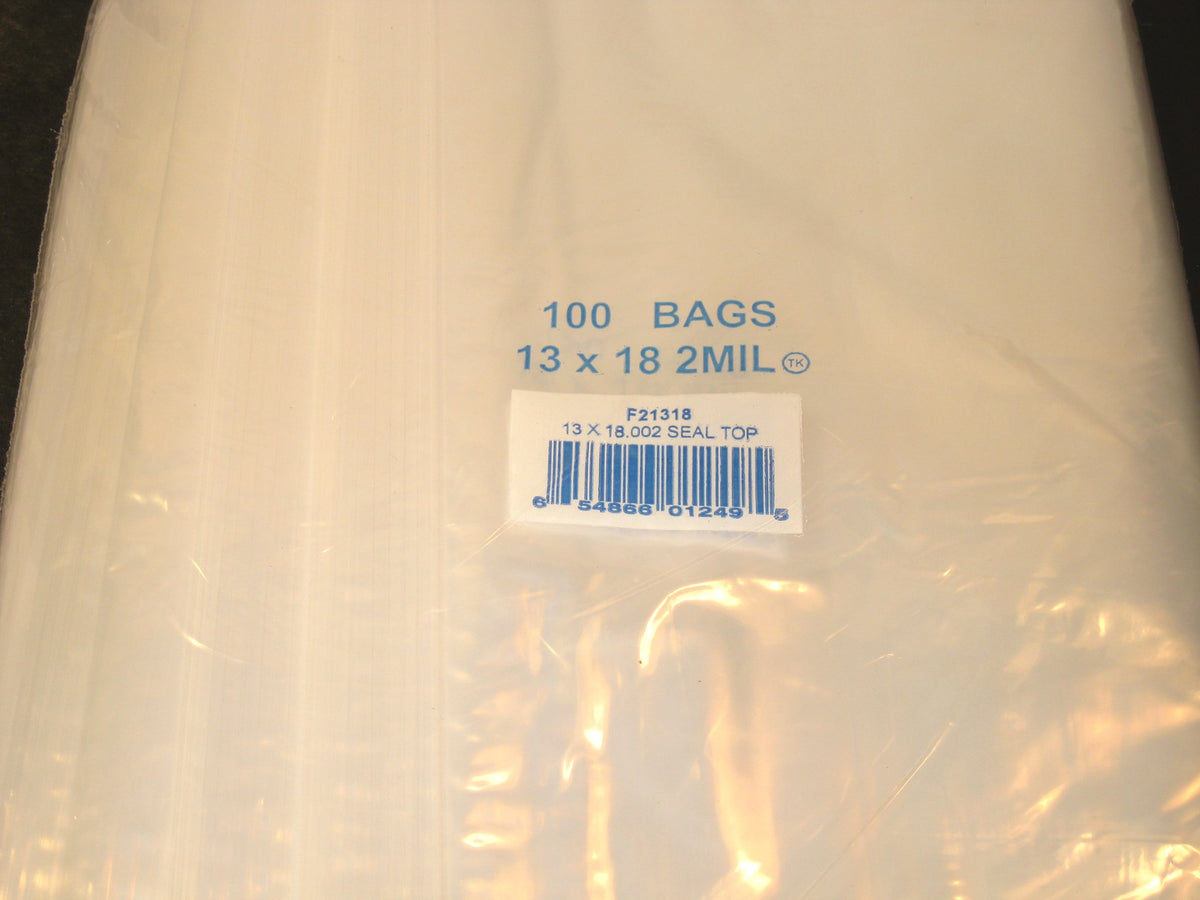 13"X18" 2 Mil Poly Clear Reclosable Ziploc Bags - E&E Trading