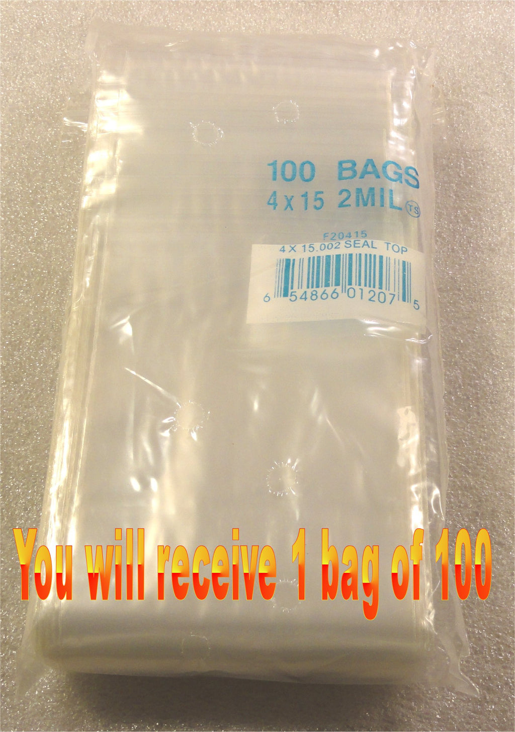4"X15" 2 Mil Poly Clear Reclosable Ziploc Bags - E&E Trading