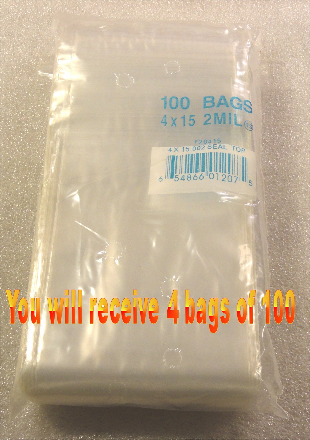 4"X15" 2 Mil Poly Clear Reclosable Ziploc Bags - E&E Trading