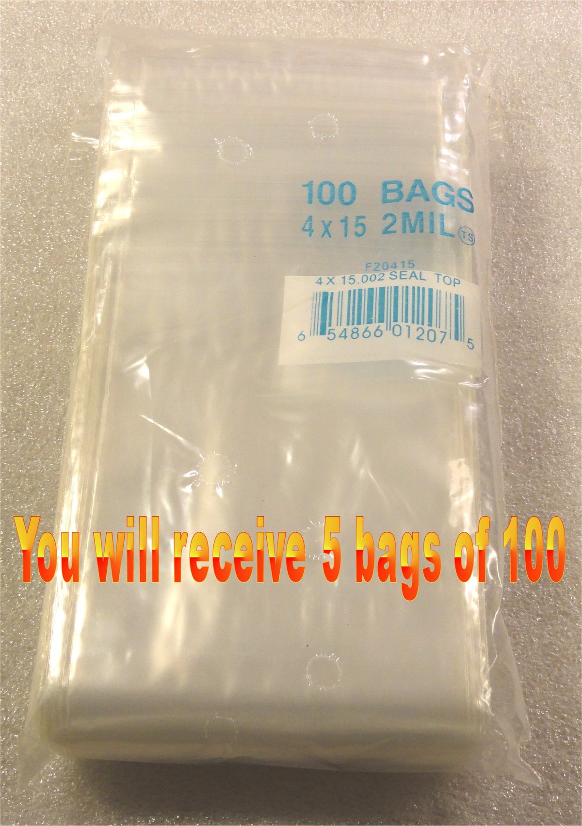 4"X15" 2 Mil Poly Clear Reclosable Ziploc Bags - E&E Trading
