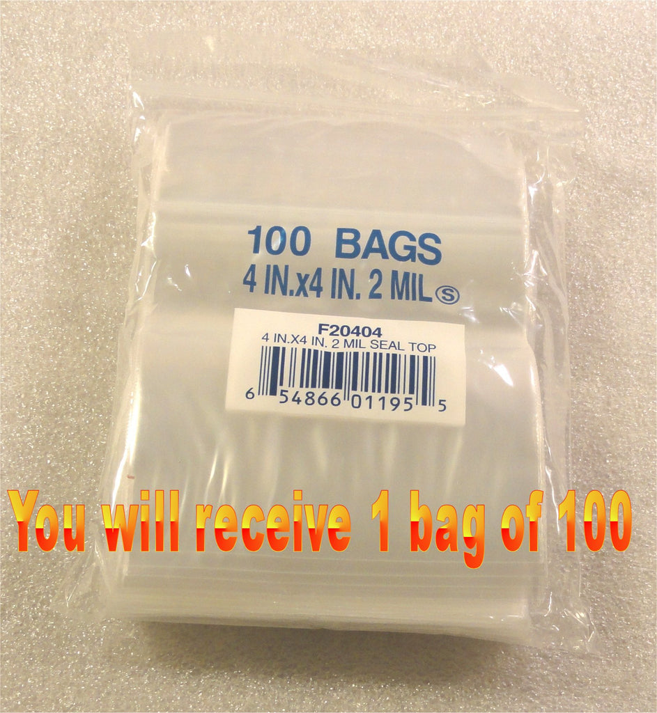 4"X4" 2 Mil Poly Clear Reclosable Ziploc Bags - E&E Trading