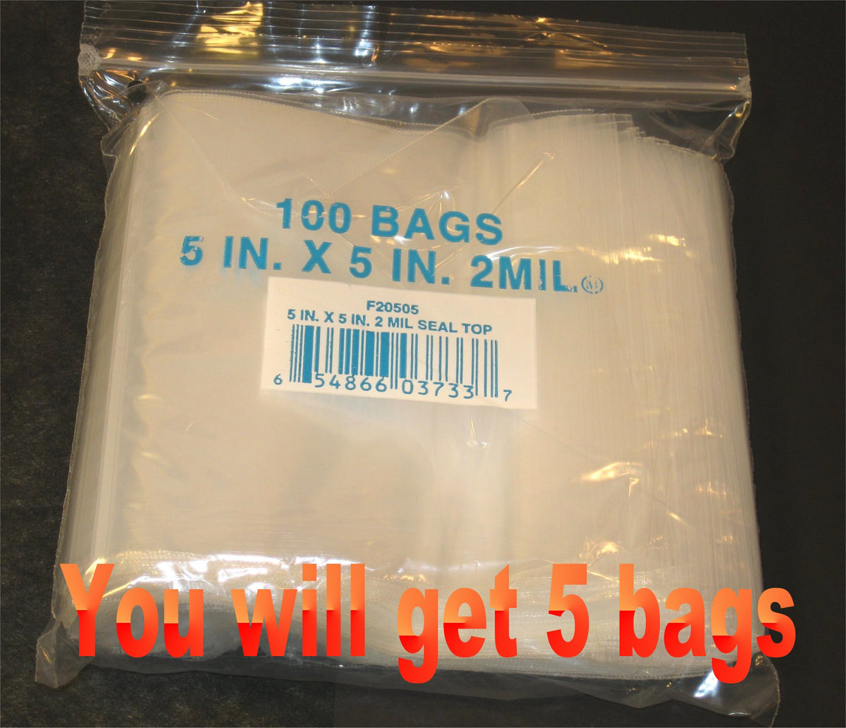 5"X5" 2 Mil Poly Clear Reclosable Ziploc Bags - E&E Trading