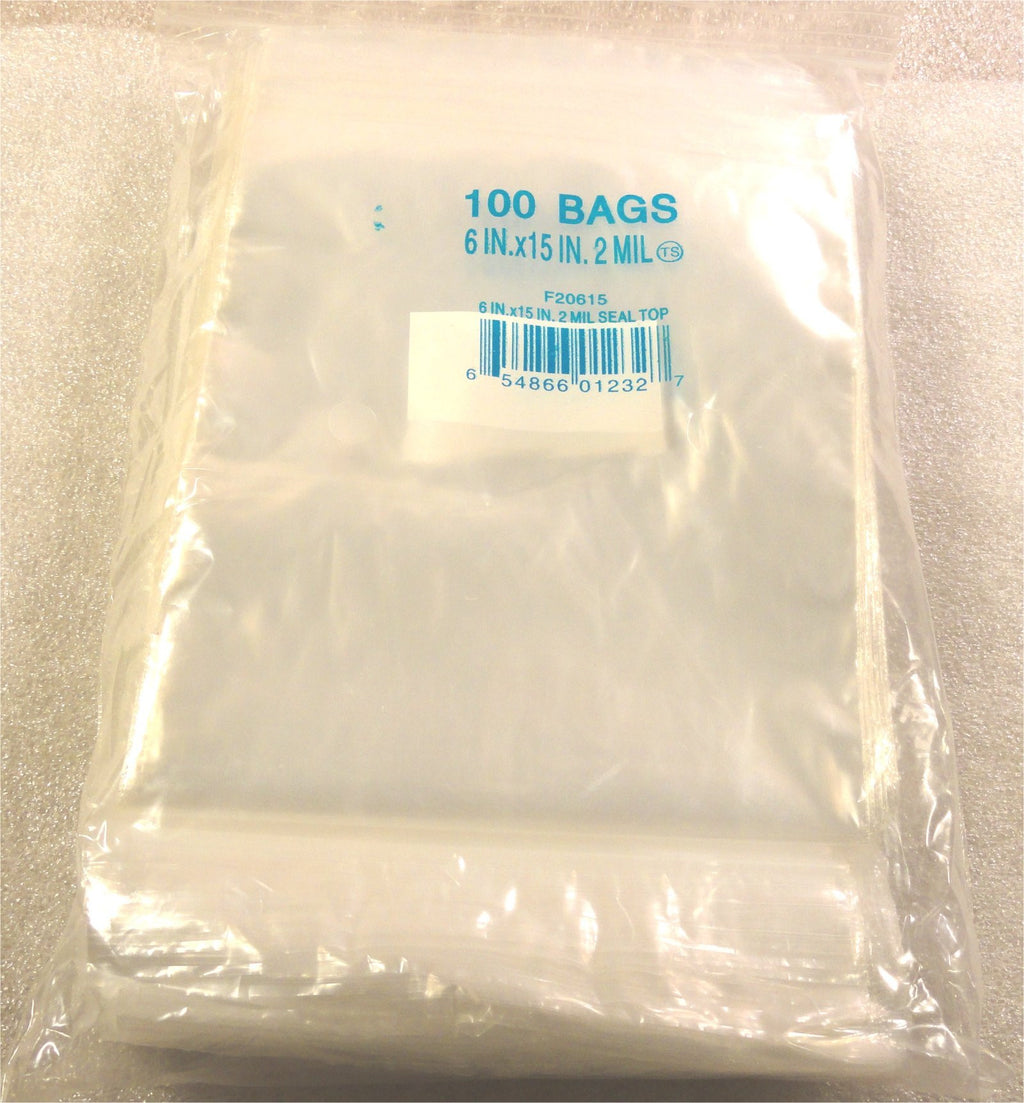 6"X15" 2 Mil Poly Clear Reclosable Ziploc Bags - E&E Trading