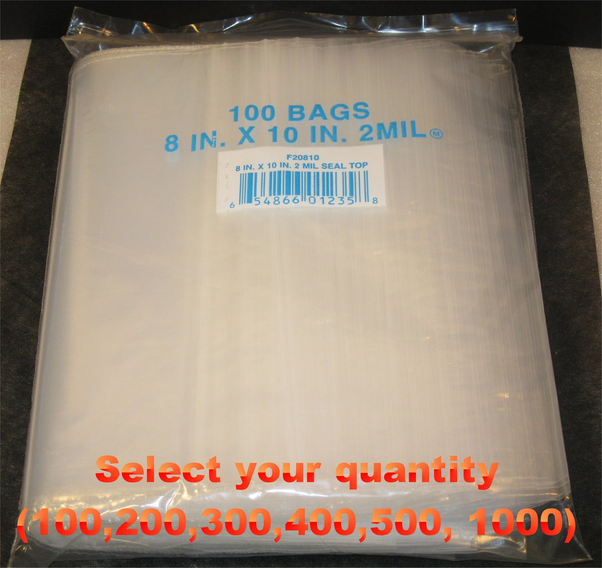 8"X10" 2 Mil Poly Clear Reclosable Ziploc Bags - E&E Trading