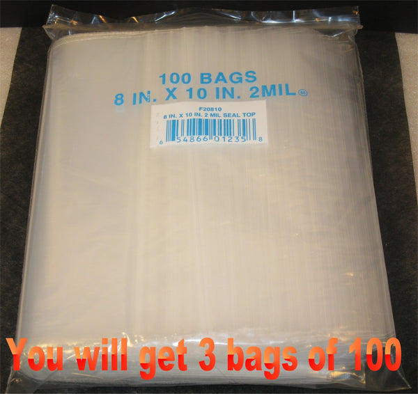 8"X10" 2 Mil Poly Clear Reclosable Ziploc Bags - E&E Trading