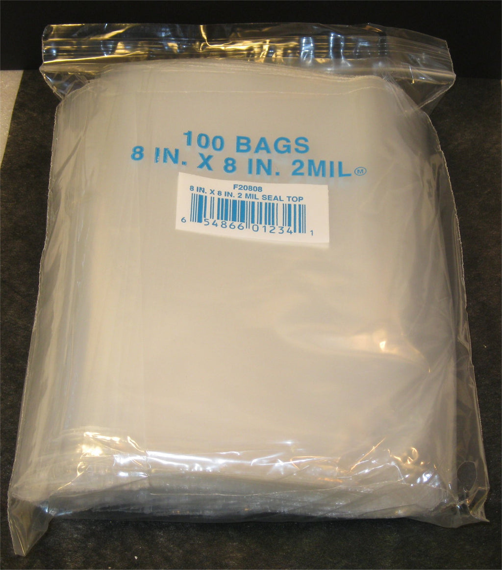 8"X8" 2 Mil Poly Clear Reclosable Ziploc Bags - E&E Trading