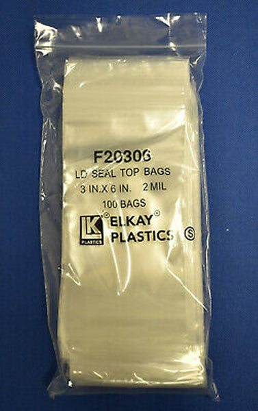 3"X6" 2 Mil Poly Clear Reclosable Ziploc Bags - E&E Trading