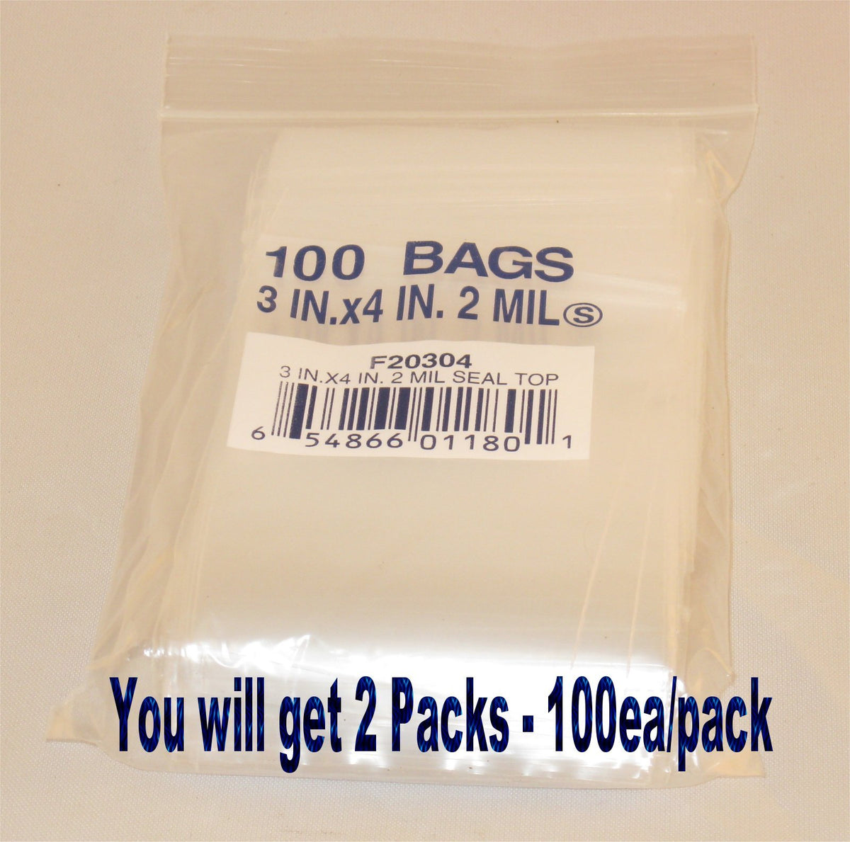3"X4" 2 Mil Poly Clear Reclosable Ziploc Bags - E&E Trading