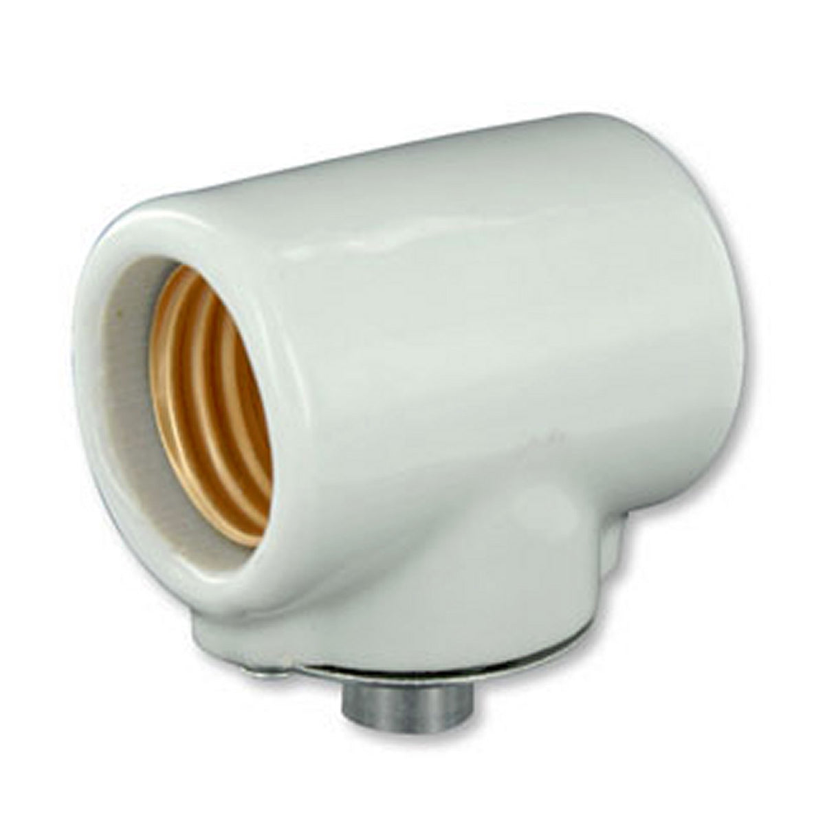 Leviton: 4010, Glazed Porcelain Lampholder, Single Circuit, Dual Socket, White - eandetrading.net